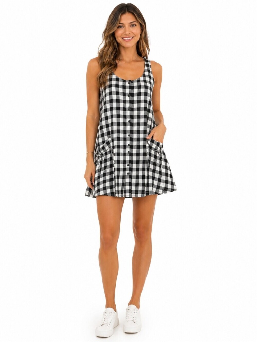 Yoshion Women's Plaid Checkered Design Top/Mini Dress S